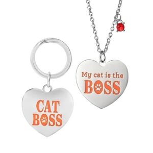 [ 3 FOR $20 ] CAT BOSS PET TAG & MATCHING HUMAN NECKLACE